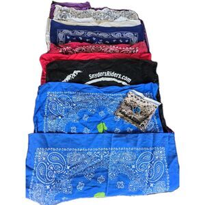 8 Pcs Lot 100% Cotton Paisley Print Bandana Geico Frog Edward Jones Motorcycle